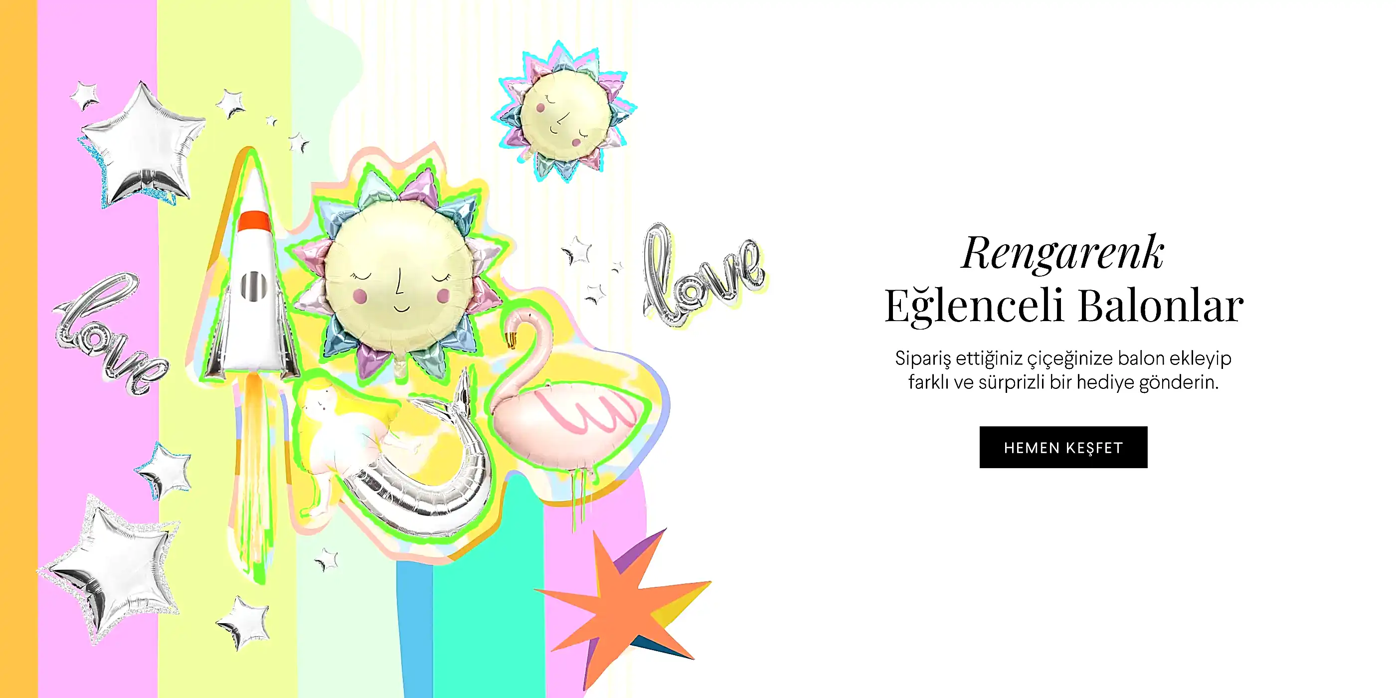 rengarenk balonlar - Web Banner TR