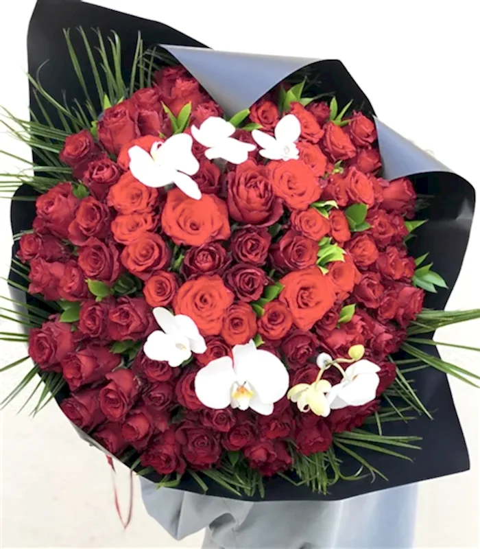 101 Kırmızı Gül Buketi Royal Deluxe