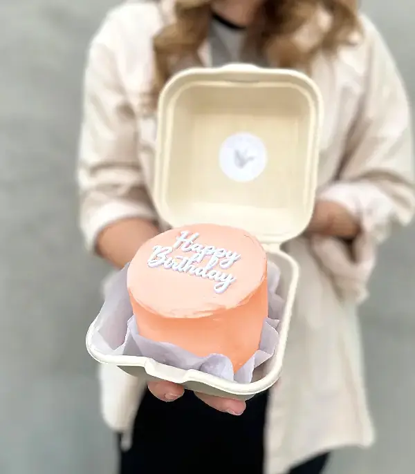 Beam Bakes Turuncu Happy Birthday Mini Bento Yaş Pasta