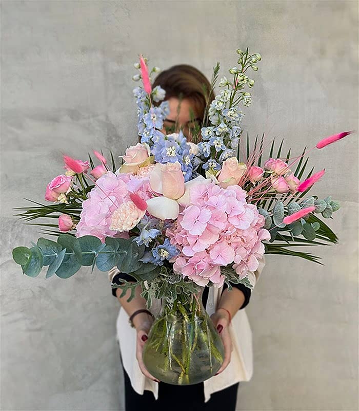 Cintia Deluxe Pembe Ortanca Mavi Delfinyum Aranjman