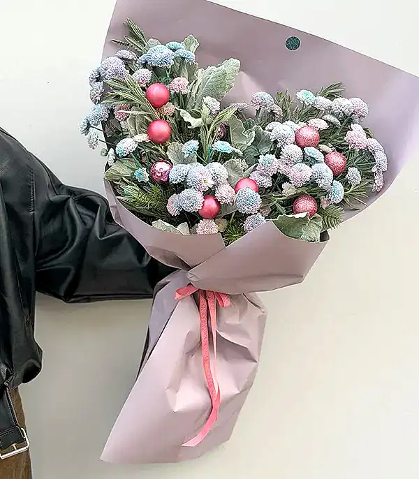 Deluxe Mavi Krizantem Yılbaşı Buketi