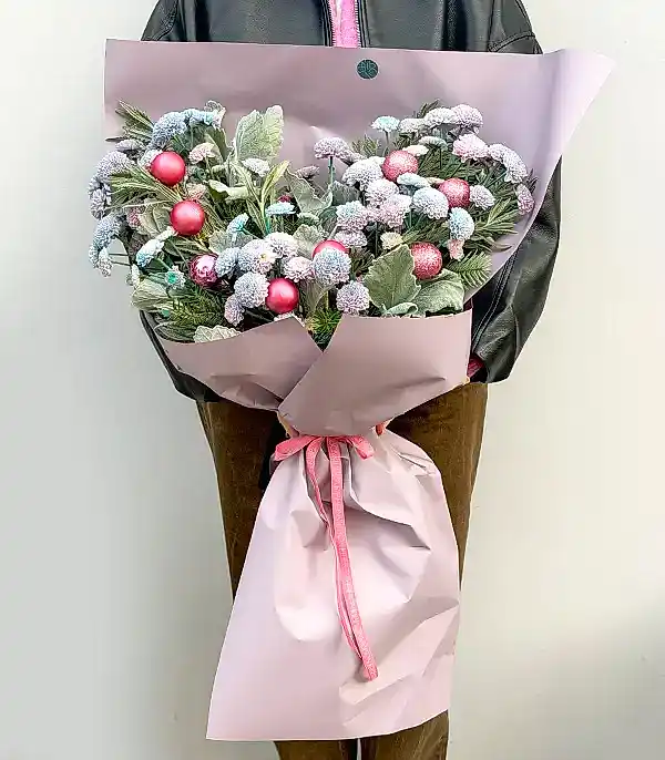 Deluxe Mavi Krizantem Yılbaşı Buketi