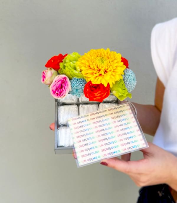 Geçmiş Olsun Rengarenk Çiçekli Mini Çikolata