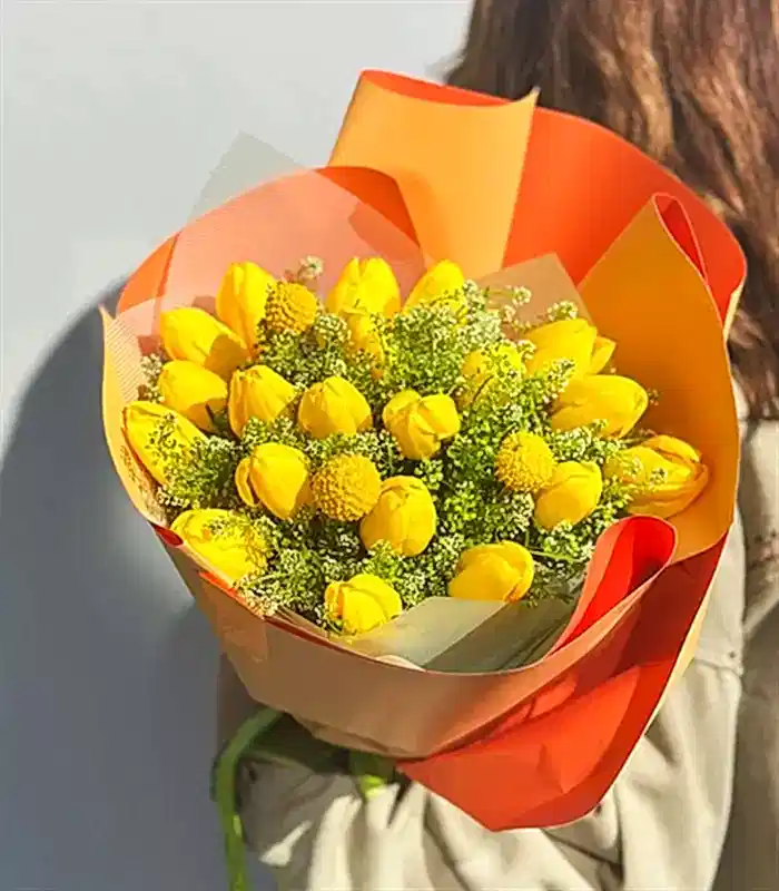 Giallo Deluxe 21 Sarı Lale Buketi