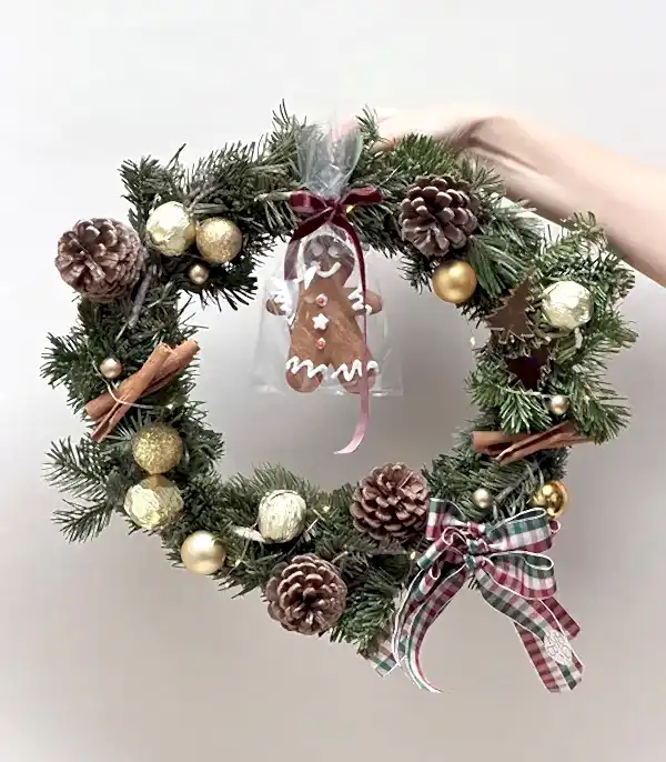 Gingerbread Kurabiyeli Gold Çikolatalı Yılbaşı Kapı Süsü