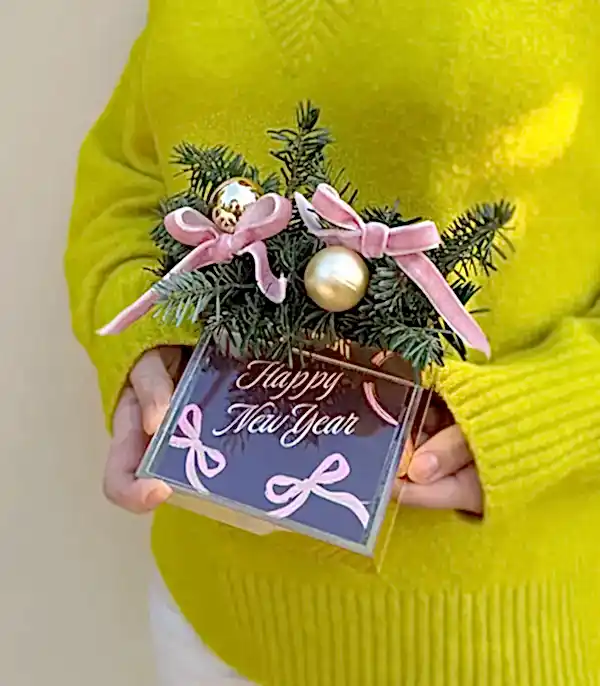 Happy New Year Bordo Mini Yılbaşı Çikolatası