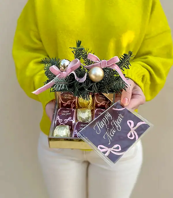 Happy New Year Bordo Mini Yılbaşı Çikolatası