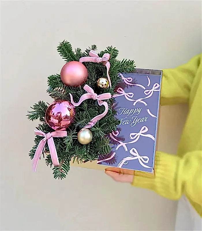 Happy New Year Bordo Yılbaşı Çikolata Hediye Kutusu