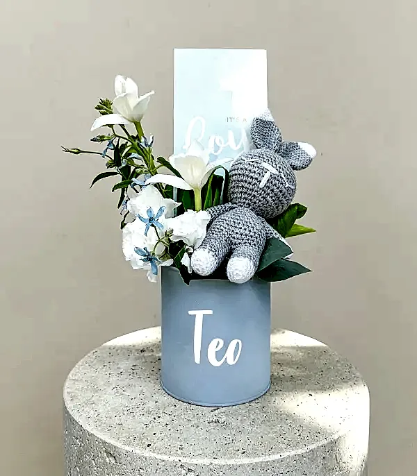 İsme Özel Its a Boy Yenidoğan Bebek Tebrik Mini Aranjman