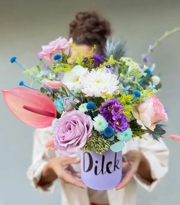 İsme Özel Lila Pembe Mor Çiçekler