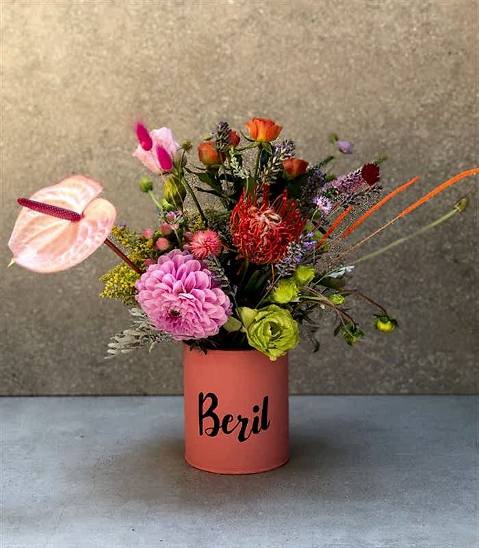 İsme Özel Mini Mevsim Çiçekleri