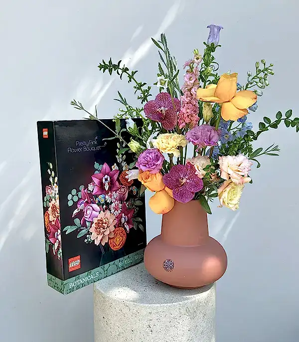 LEGO Pretty Pink Mocha Mousse Seramik Vazoda Aranjman Hediye Seti