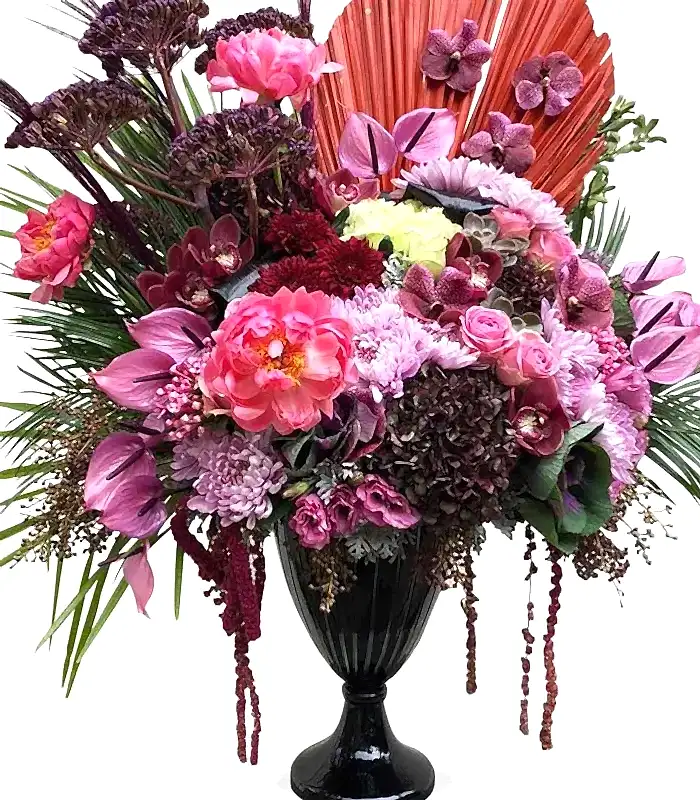 Libra Pembe Royal Deluxe Vazo Çiçek Aranjman