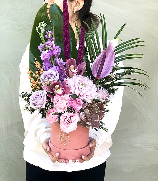 Linda Mini Lila Pembe Kutu Çiçek