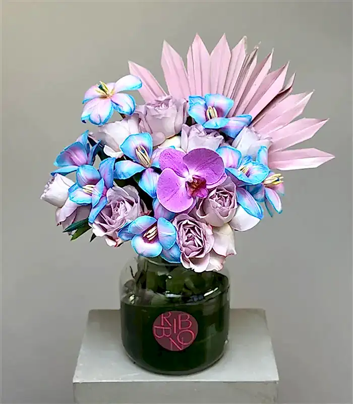 Mirage Deluxe Unicorn Lale Lila Gül Vazo Aranjman