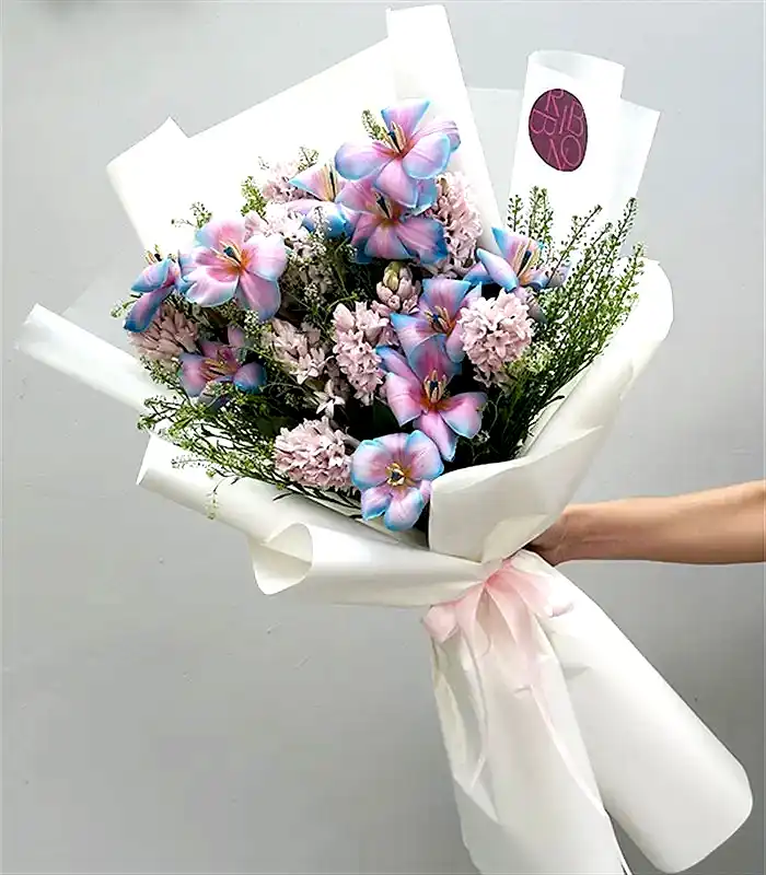 Myrella Unicorn Lale Pembe Sümbül Buketi