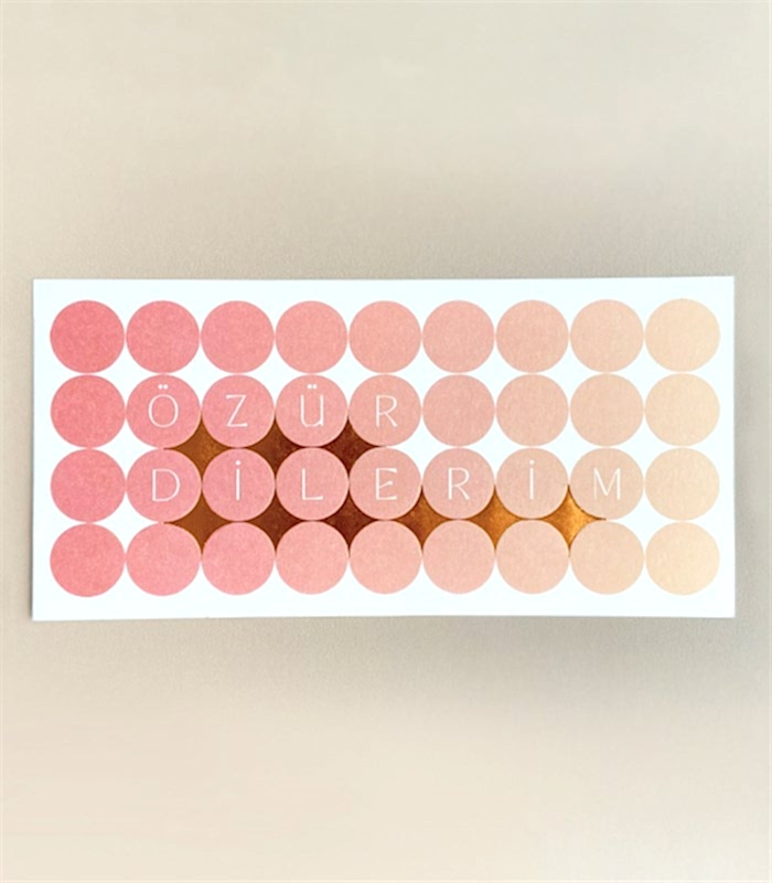 Özür Dilerim Not Kartı