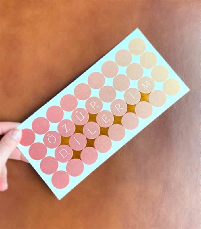 Özür Dilerim Not Kartı