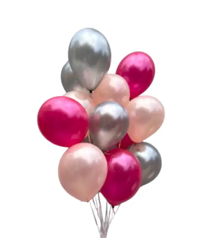 Pembe Fuşya Uçan 15Li Balon Seti