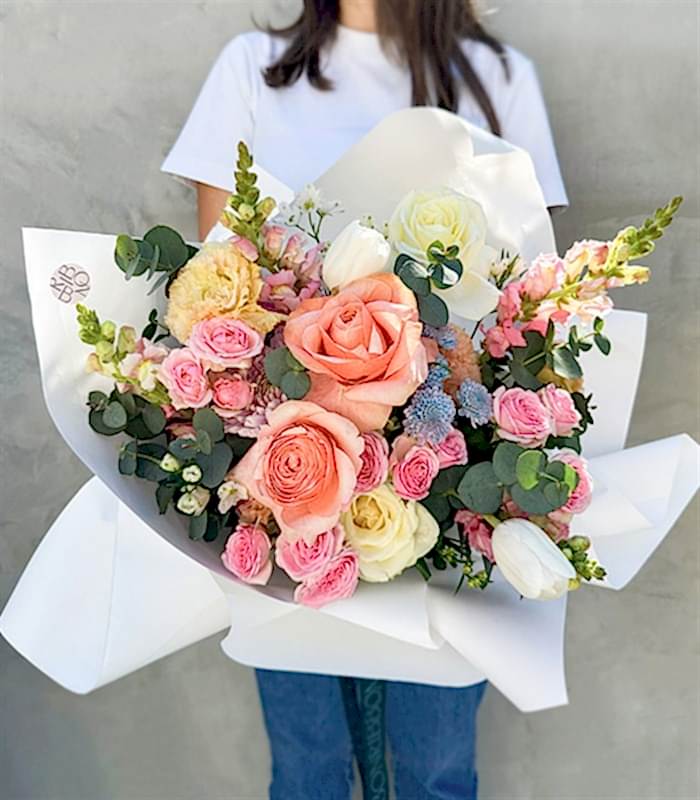 Pure Beyaz Somon Soft Buket