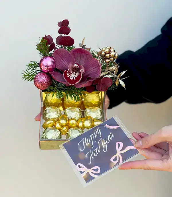 Ribbon Happy New Year Bordo Mini Yılbaşı Çikolatası