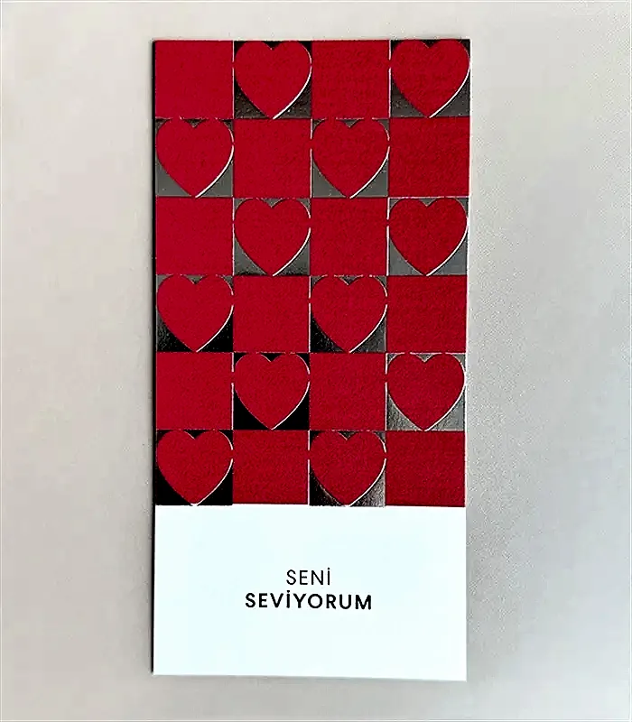 Seni Seviyorum Not Kartı Kırmızı