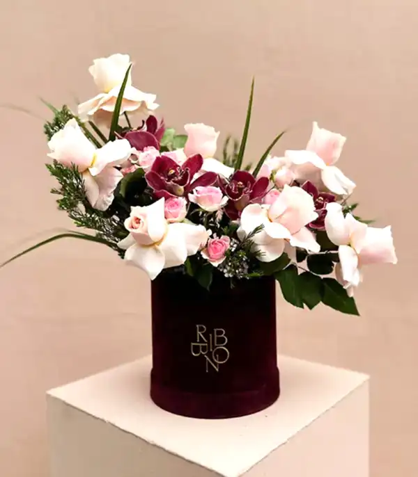 Serenity Bordo Kutu Pembe Güller