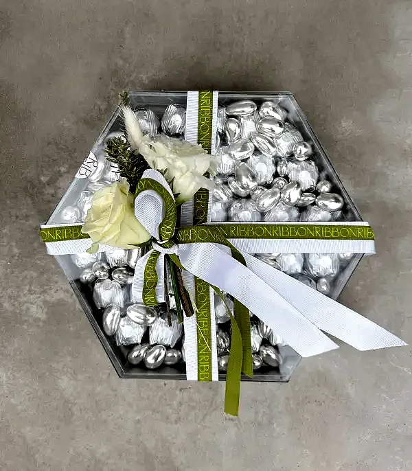 Silver Grand Deluxe 40Lı Yıldız Altıgen Ayna Çikolata Tepsisi