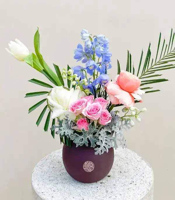 Simona Mini Seramik Vazoda Pastel Çiçekler