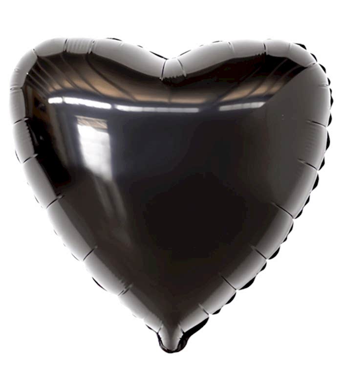 Siyah Uçan Kalp Balon 45 cm
