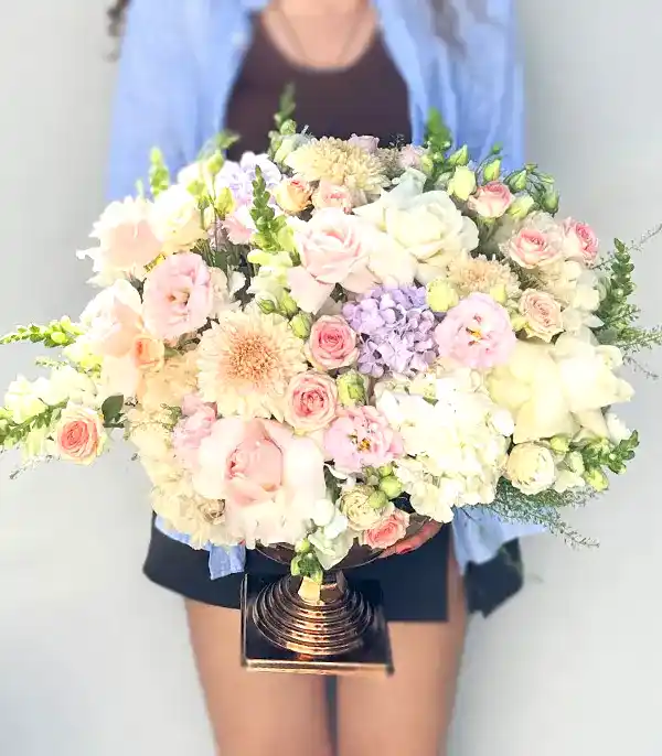 Sogno Amore Pembe Beyaz Deluxe Panoramik Söz Nişan Aranjmanı