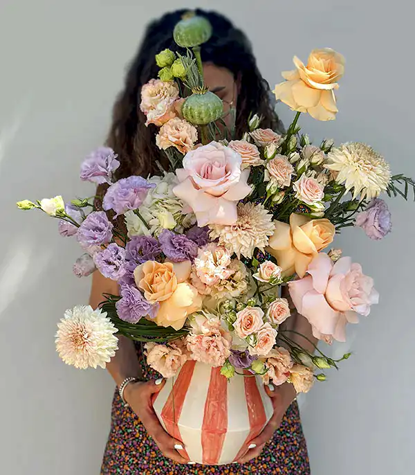 Summer Soiree Somon El İşi Seramik Vazoda Yaz Aranjmanı