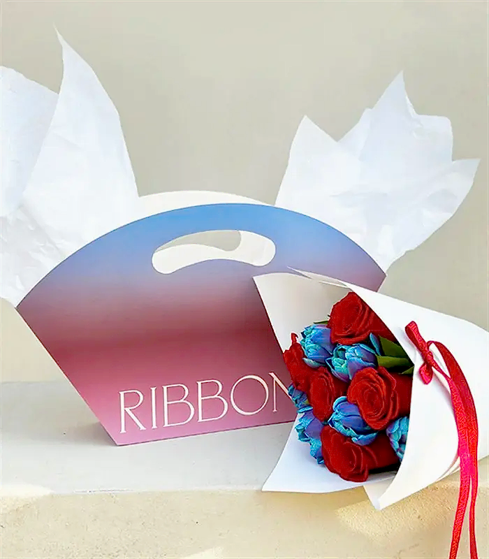 Sunset Lover Sky Çantada Kırmızı Gül Galaksi Lale