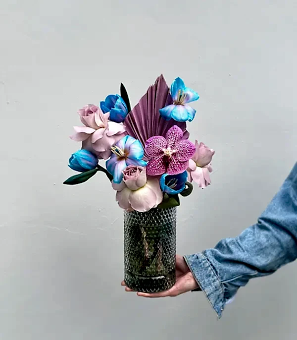 Unicorn Lale Lila Gül Vazo Aranjman