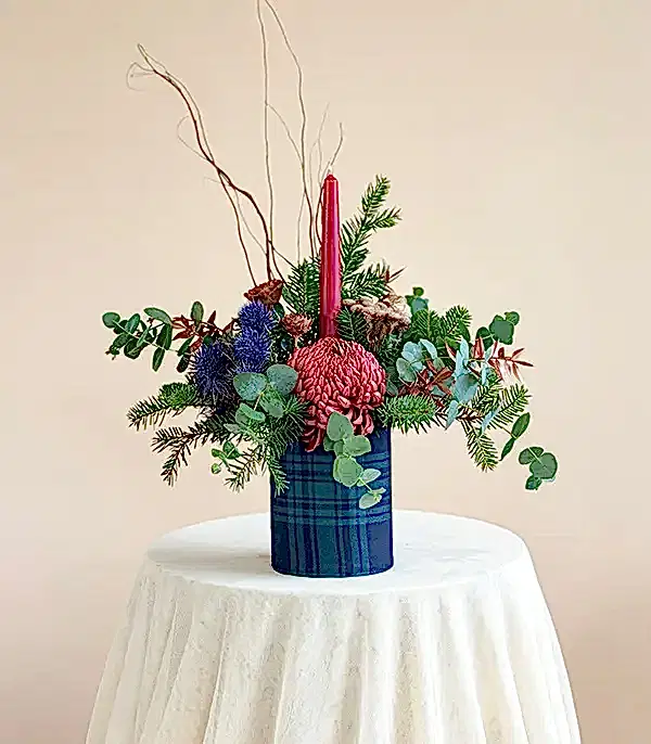 Winter Blanket Bordo Mum Anastasya Kış Aranjmanı (4)