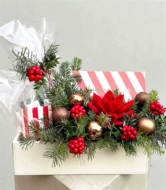 Winter Holidays Deri Kutuda Yılbaşı Hediye Kutusu